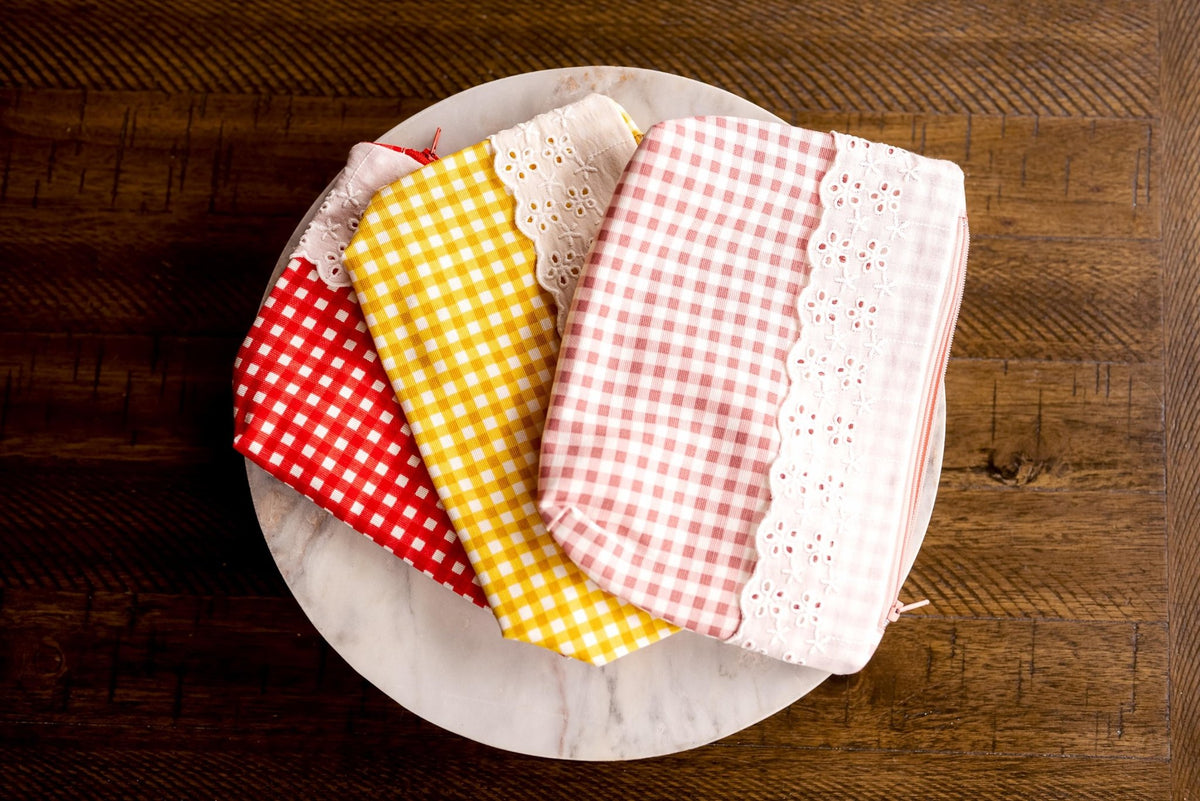 Gingham Makeup Bag - Hemsin Atelier