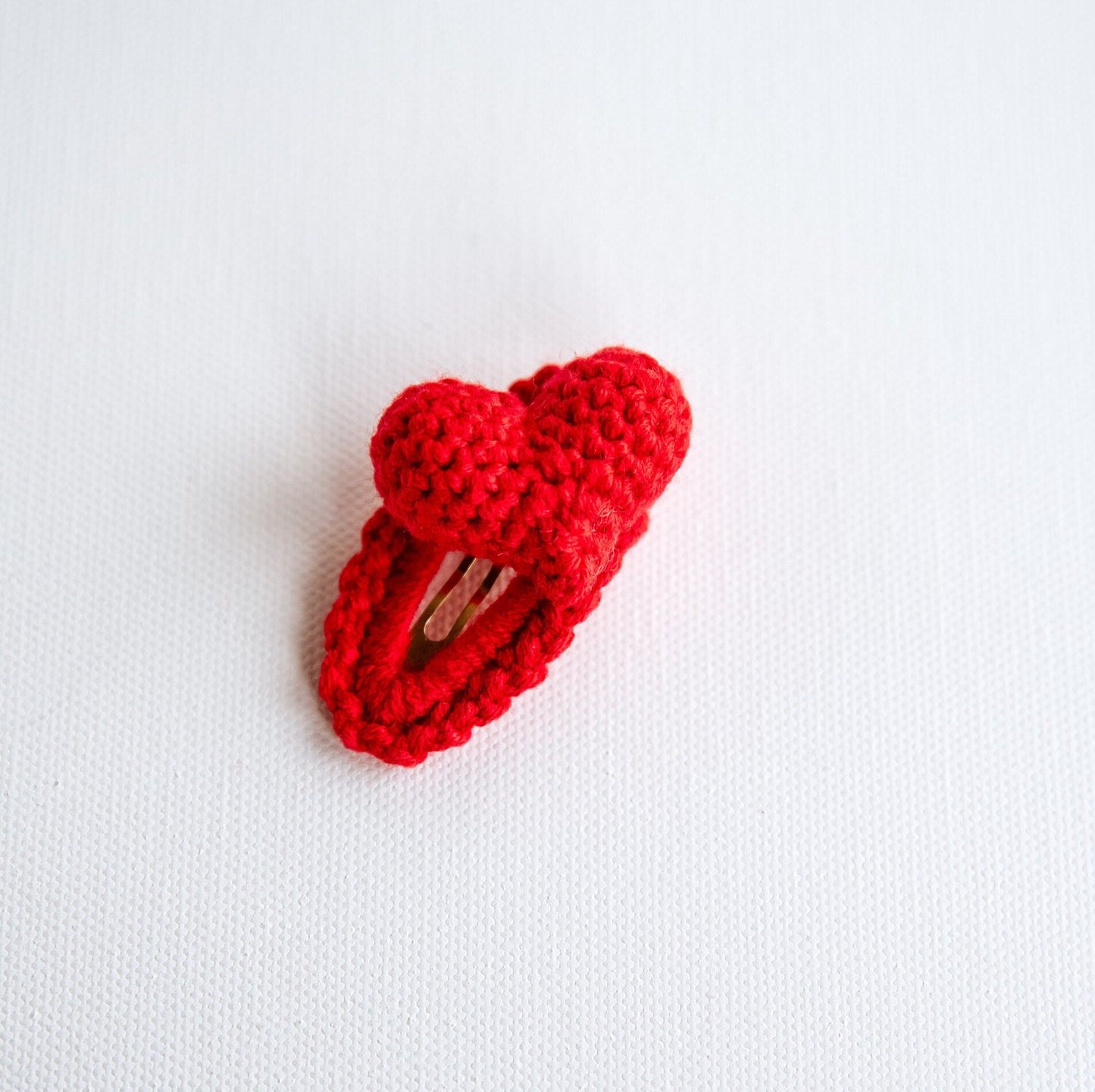 Heart Hair Clip Red Heart Hair Clip Heart Shaped Hair Snap Kawai Heart Hair Barrette Cute Crochet Hair Clip Valentines Day Gift Toddler Gift - Hemsin Atelier