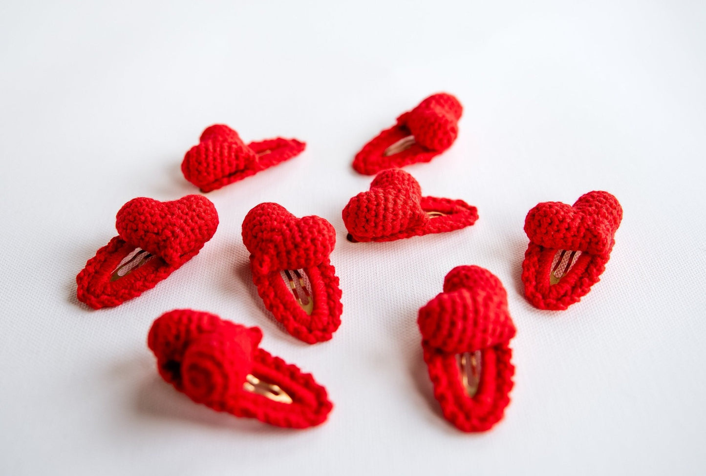 Heart Hair Clip Red Heart Hair Clip Heart Shaped Hair Snap Kawai Heart Hair Barrette Cute Crochet Hair Clip Valentines Day Gift Toddler Gift - Hemsin Atelier
