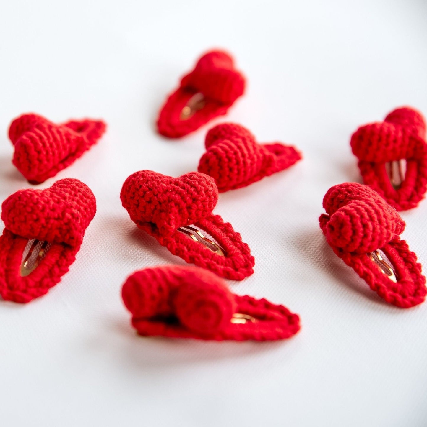 Heart Hair Clip Red Heart Hair Clip Heart Shaped Hair Snap Kawai Heart Hair Barrette Cute Crochet Hair Clip Valentines Day Gift Toddler Gift - Hemsin Atelier