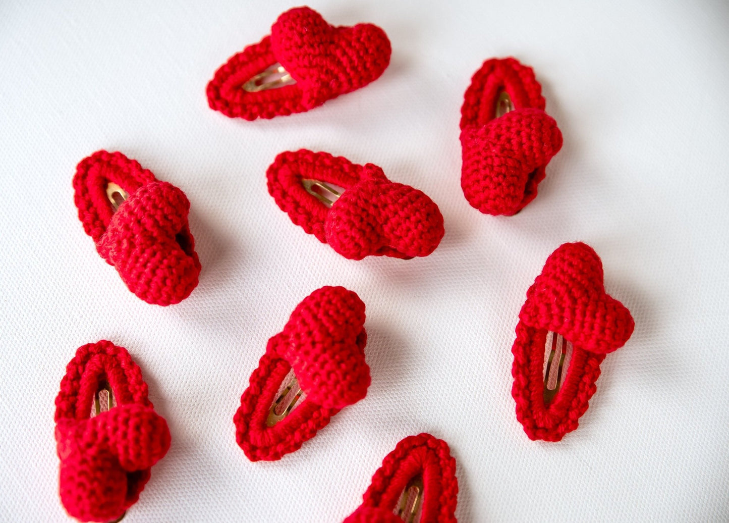 Heart Hair Clip Red Heart Hair Clip Heart Shaped Hair Snap Kawai Heart Hair Barrette Cute Crochet Hair Clip Valentines Day Gift Toddler Gift - Hemsin Atelier