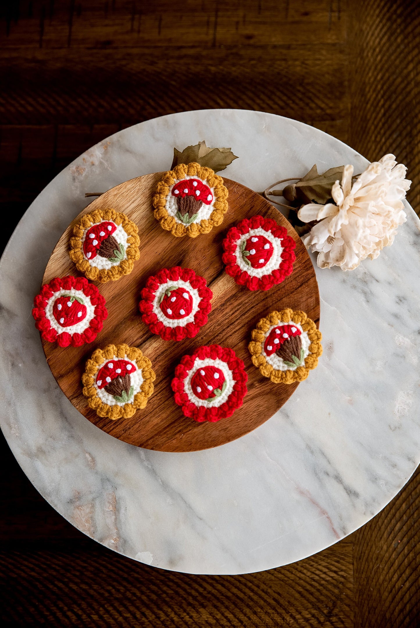 Mushroom Hair Clip Strawberry Hair Clip Mushroom Hair Snap Berry Hair Barrettes Crochet Hair Clip Boho Hair Clip Boho Gift Cute Toddler Gift