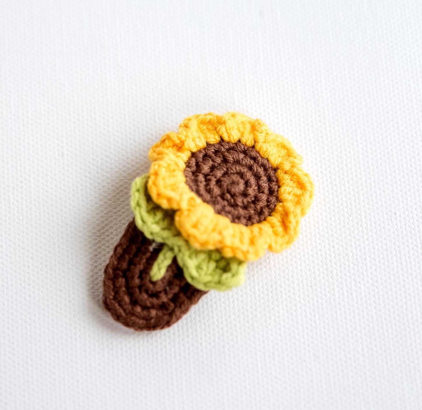 Sunflower Hair Clip Floral Hair Clip Sunflower Hair Snap Sunflower Hair Barrette Flower Crochet Hair Clip Fun Stocking Stuffers Toddler Gift - Hemsin Atelier