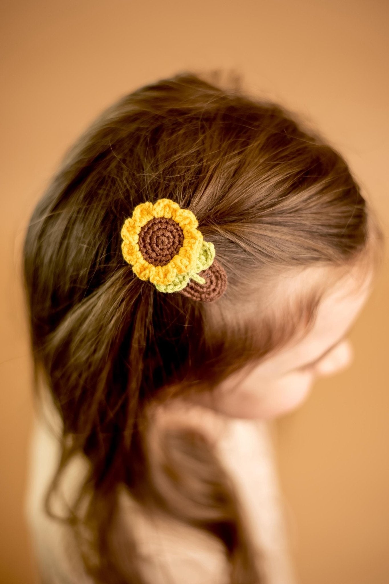 Sunflower Hair Clip Floral Hair Clip Sunflower Hair Snap Sunflower Hair Barrette Flower Crochet Hair Clip Fun Stocking Stuffers Toddler Gift - Hemsin Atelier