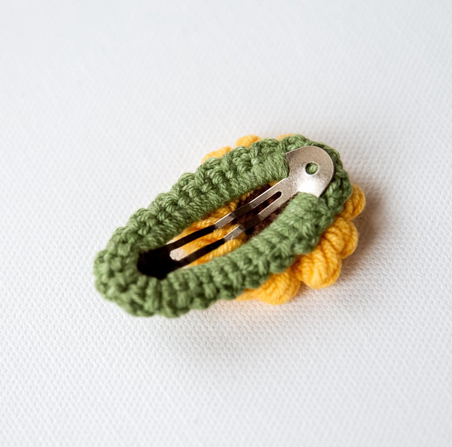 Sunflower Hair Clip Floral Hair Clip Sunflower Hair Snap Sunflower Hair Barrette Flower Crochet Hair Clip Fun Stocking Stuffers Toddler Gift - Hemsin Atelier