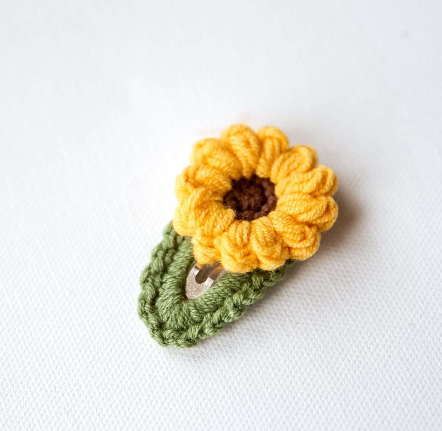 Sunflower Hair Clip Floral Hair Clip Sunflower Hair Snap Sunflower Hair Barrette Flower Crochet Hair Clip Fun Stocking Stuffers Toddler Gift - Hemsin Atelier