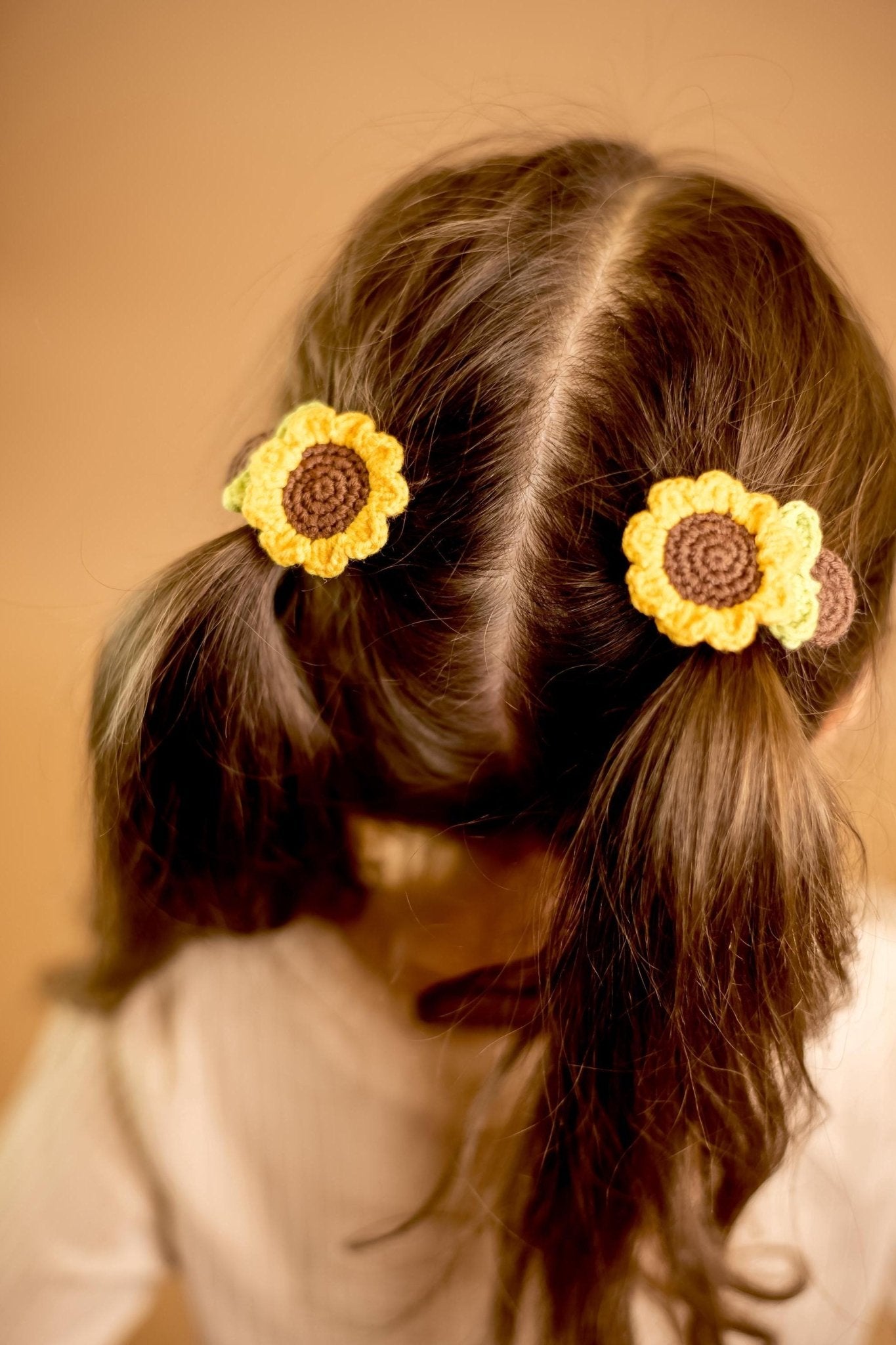 Sunflower Hair Clip Floral Hair Clip Sunflower Hair Snap Sunflower Hair Barrette Flower Crochet Hair Clip Fun Stocking Stuffers Toddler Gift - Hemsin Atelier
