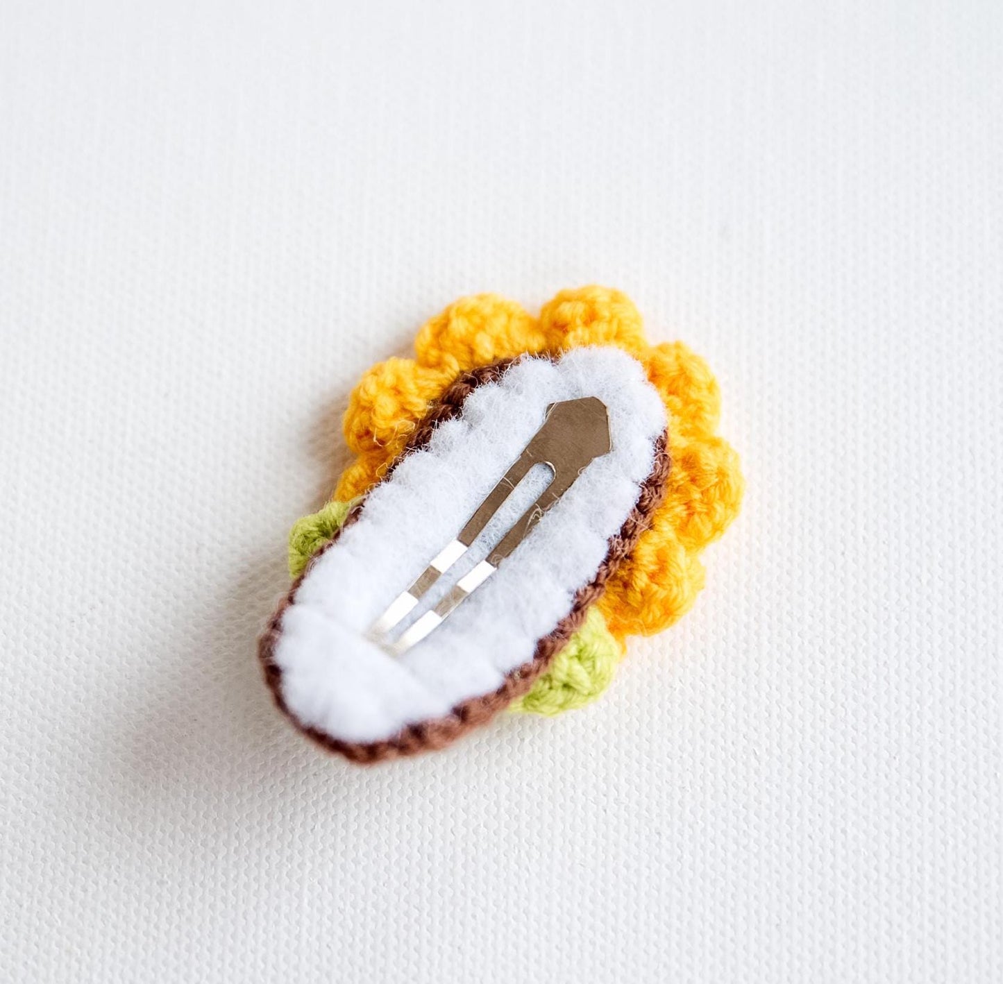 Sunflower Hair Clip Floral Hair Clip Sunflower Hair Snap Sunflower Hair Barrette Flower Crochet Hair Clip Fun Stocking Stuffers Toddler Gift - Hemsin Atelier