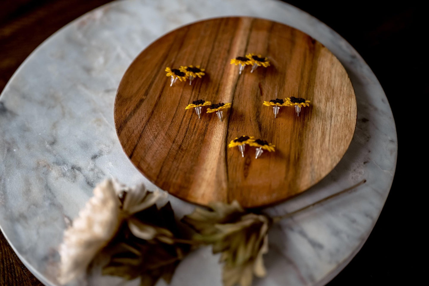 Sunflower Stud Earrings - Hemsin Atelier