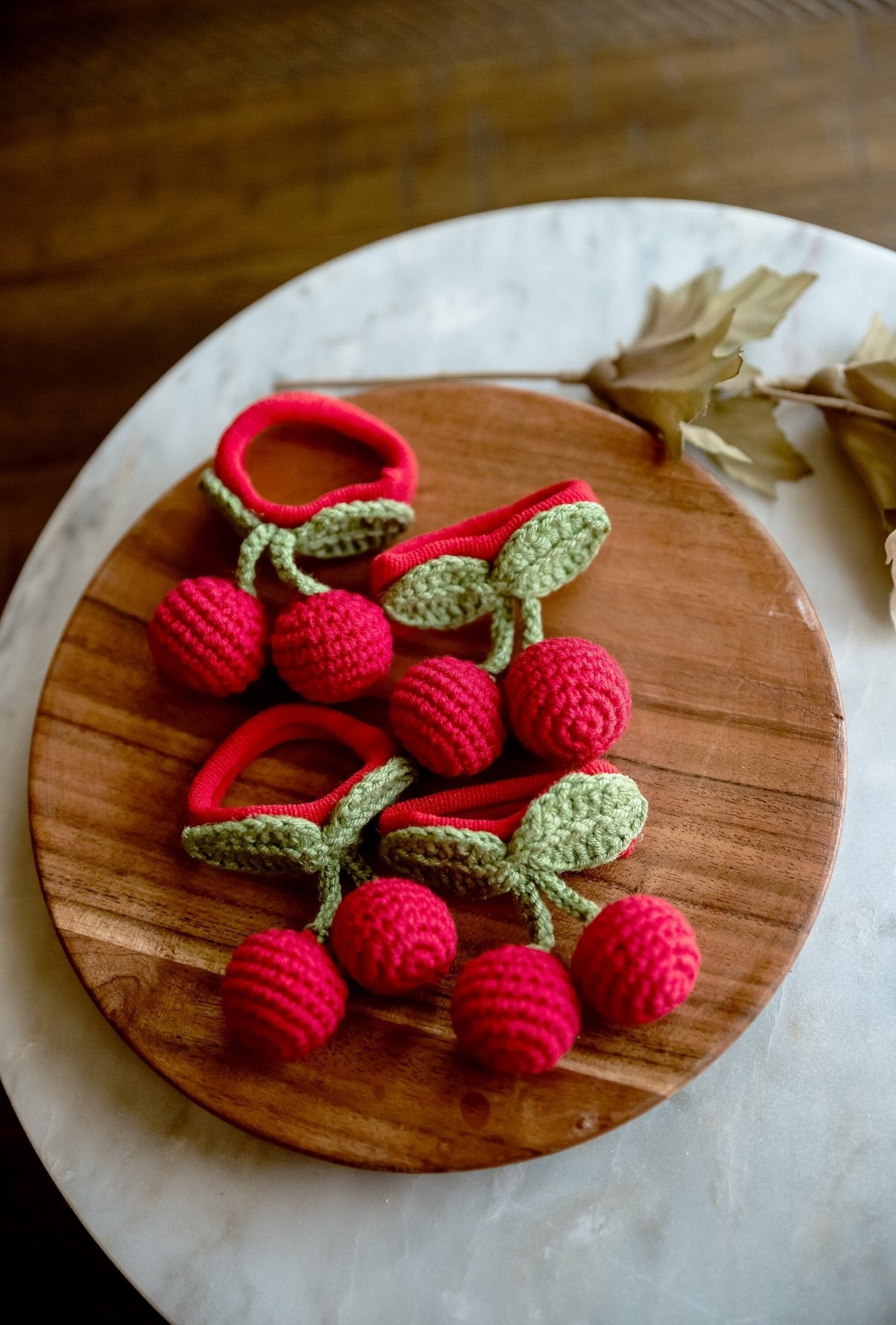 3D Cherry Hair Scrunchies - Hemsin Atelier