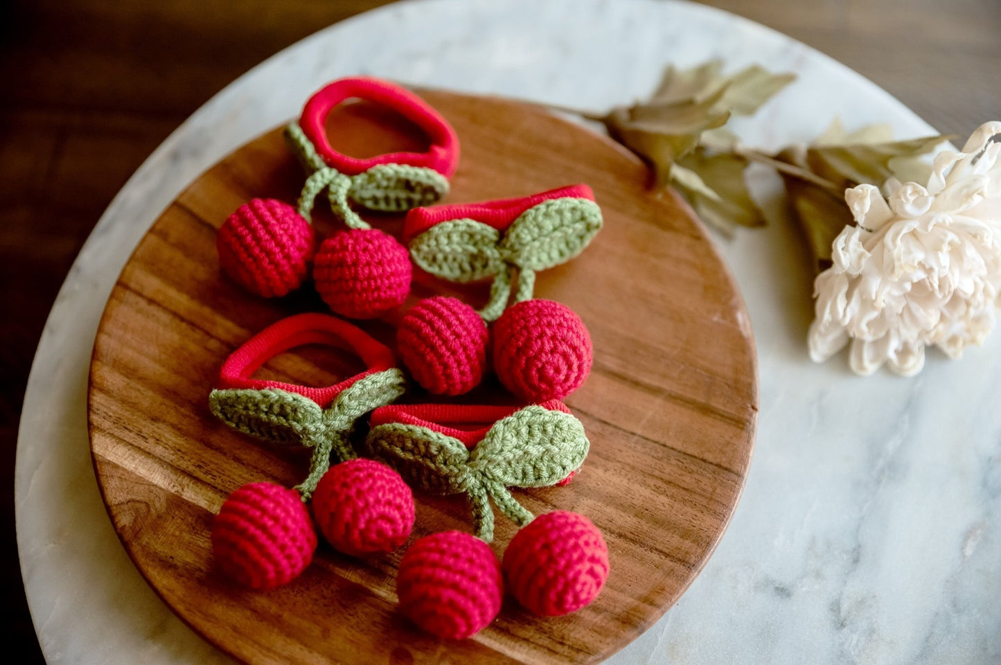 3D Cherry Hair Scrunchies - Hemsin Atelier