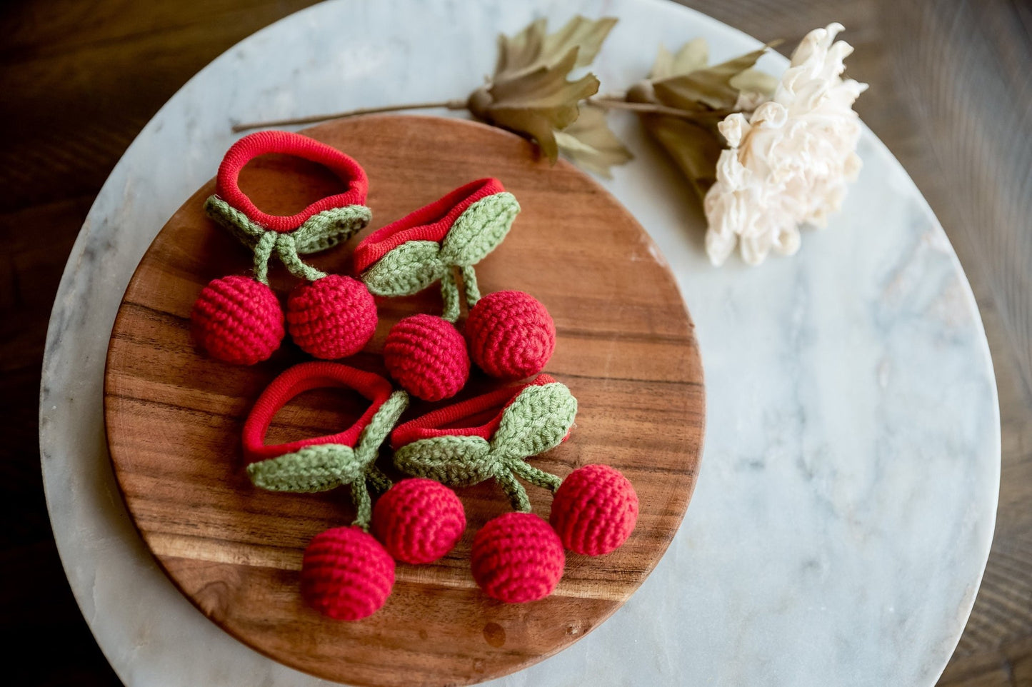 3D Cherry Hair Scrunchies - Hemsin Atelier