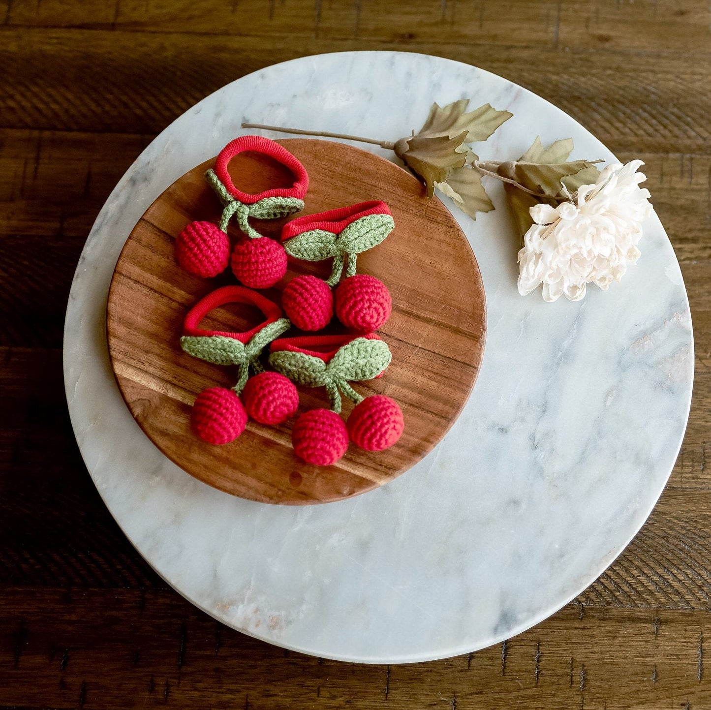 3D Cherry Hair Scrunchies - Hemsin Atelier