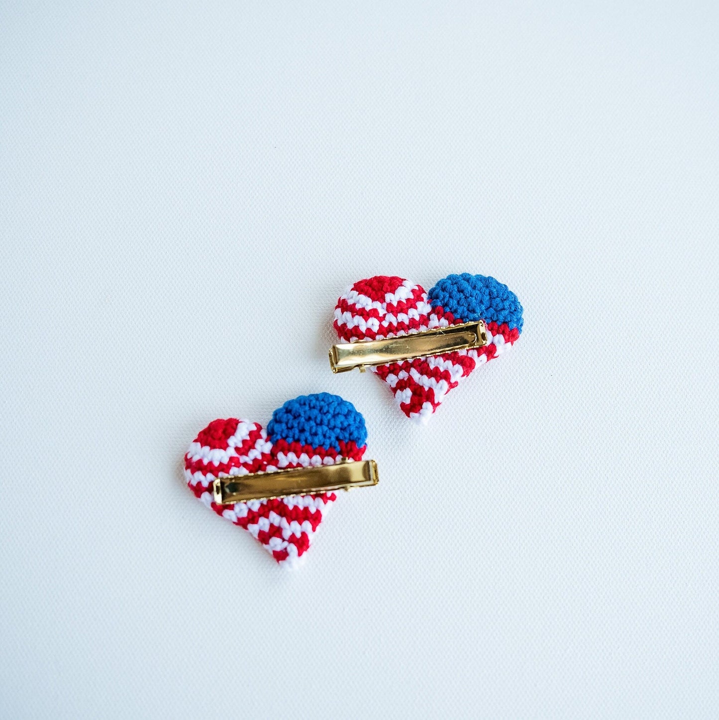 American Flag Heart Hair Clips - Hemsin Atelier