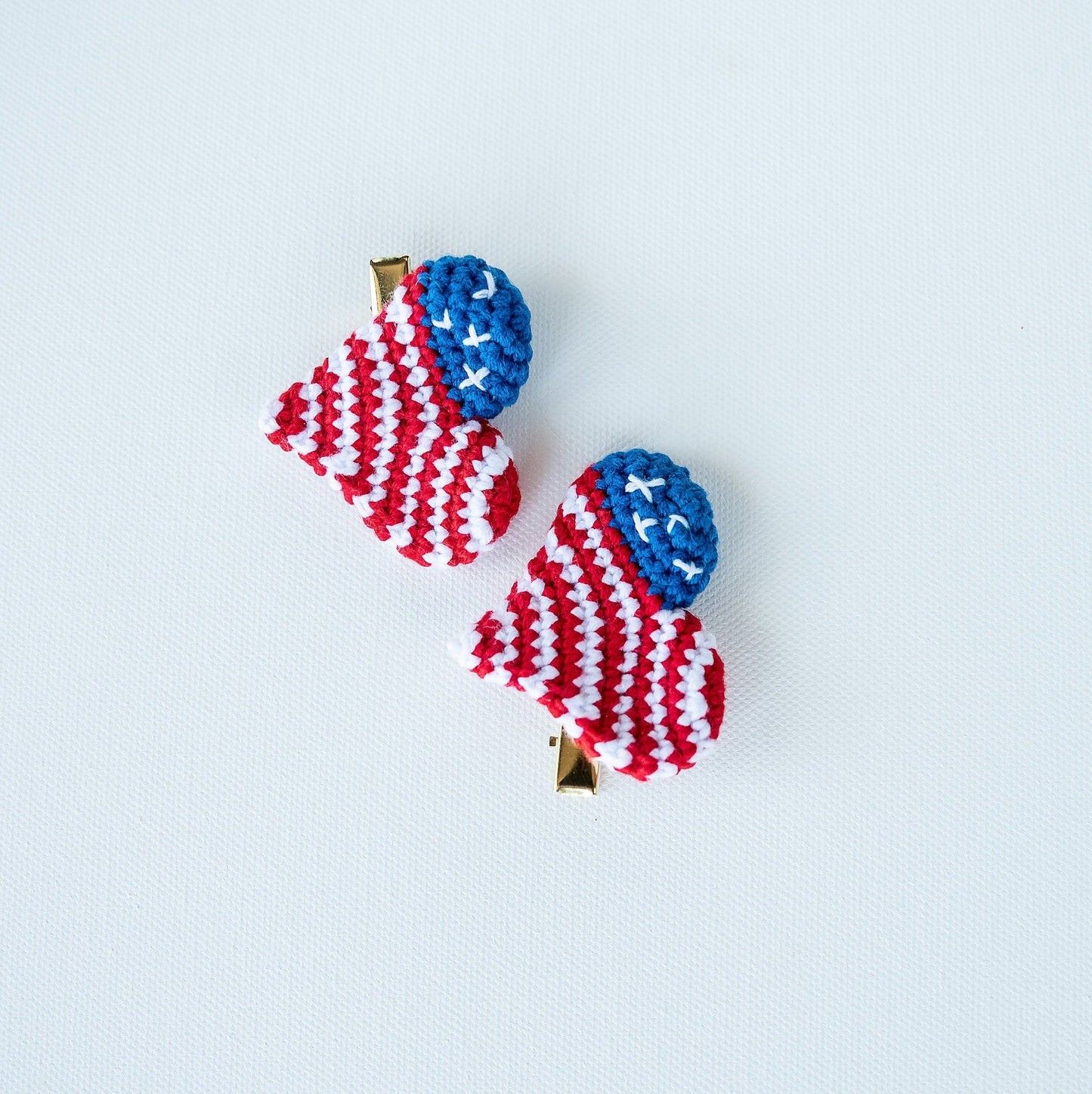 American Flag Heart Hair Clips - Hemsin Atelier