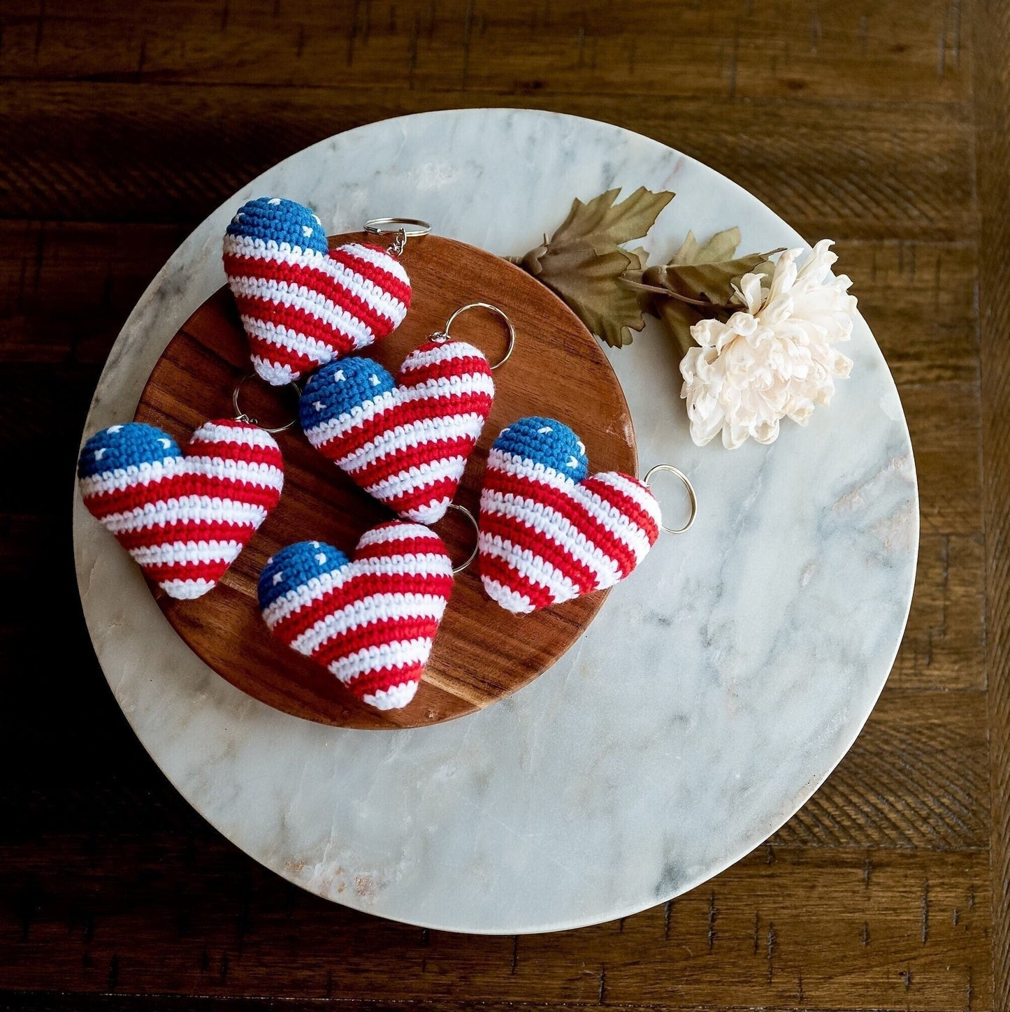 American Flag Heart Keychains - Hemsin Atelier