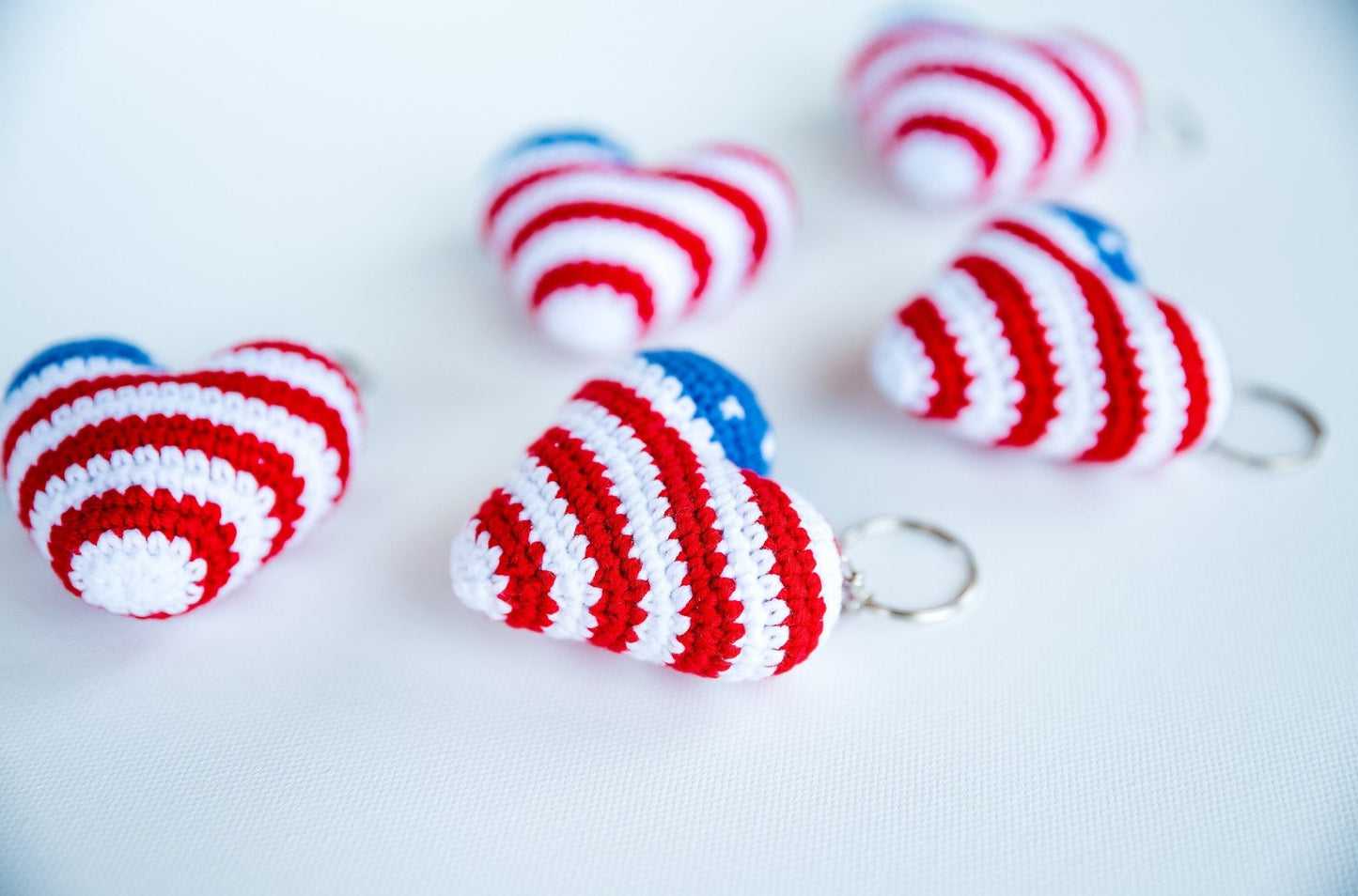 American Flag Heart Keychains - Hemsin Atelier