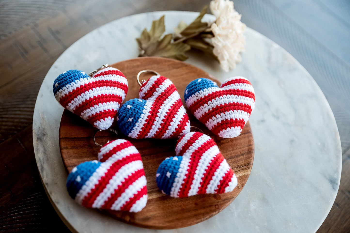 American Flag Heart Keychains - Hemsin Atelier