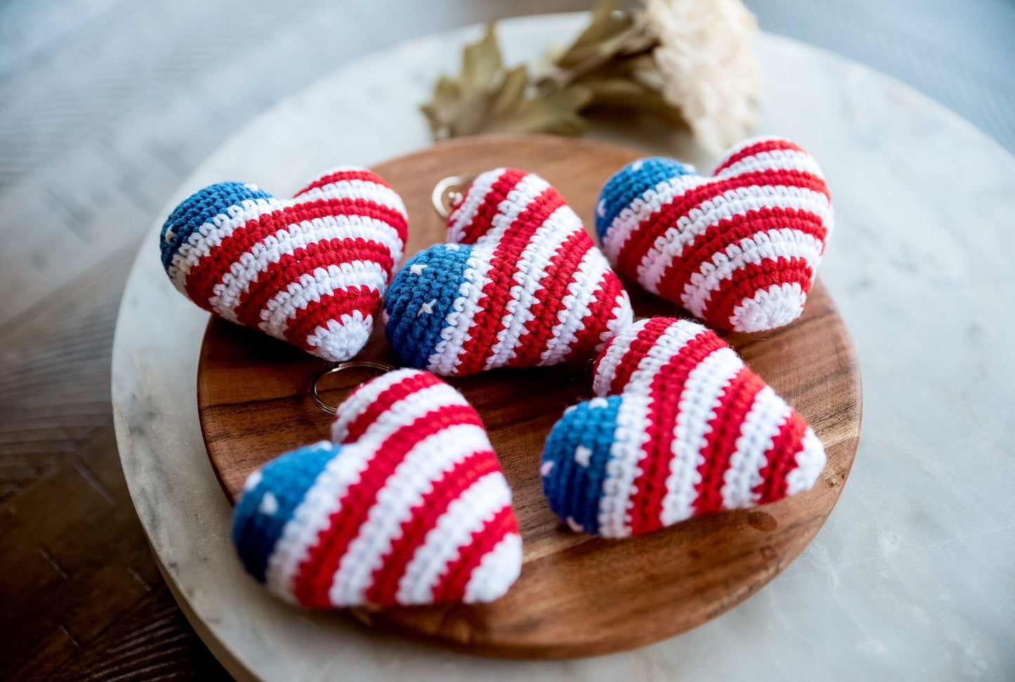 American Flag Heart Keychains - Hemsin Atelier
