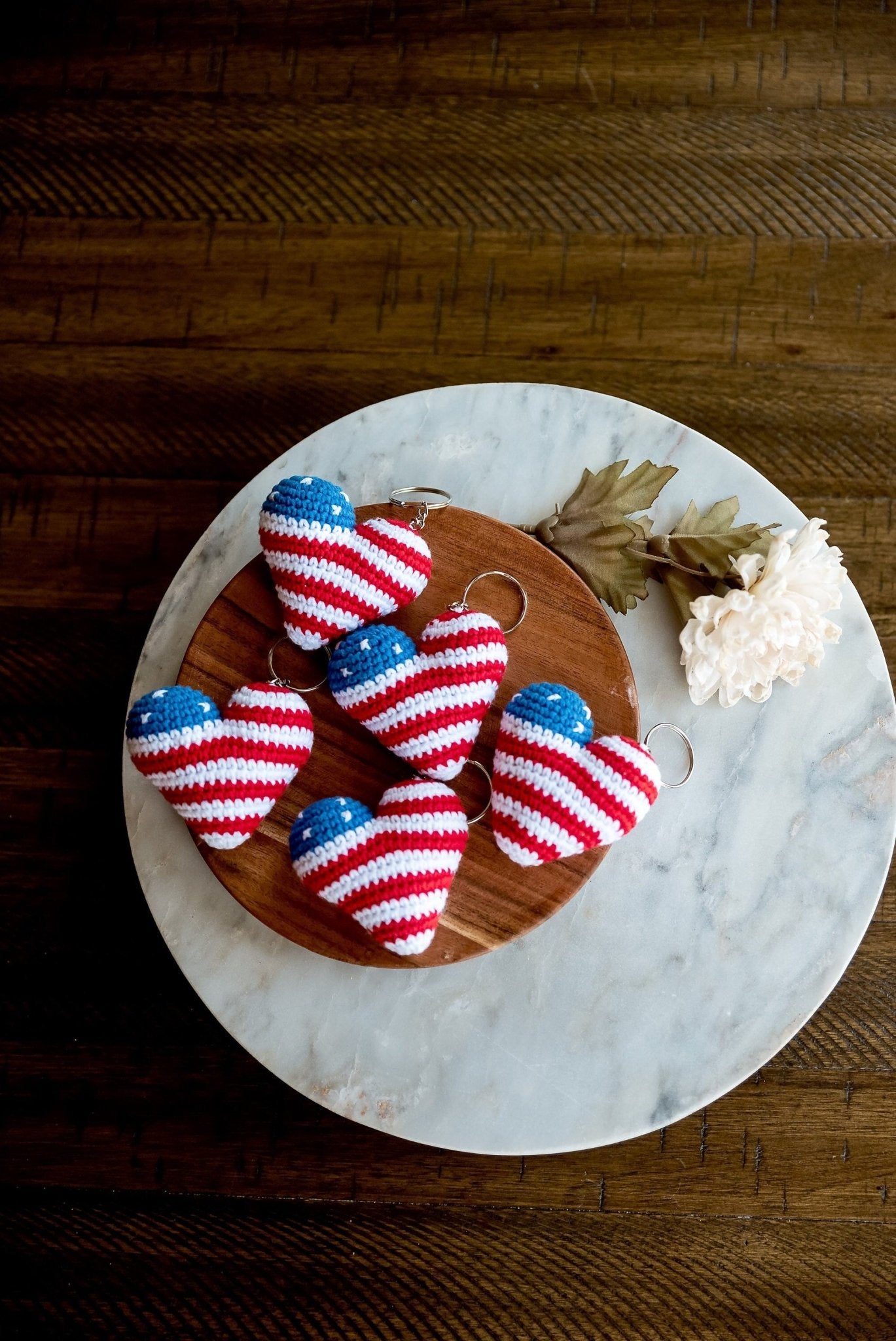 American Flag Heart Keychains - Hemsin Atelier