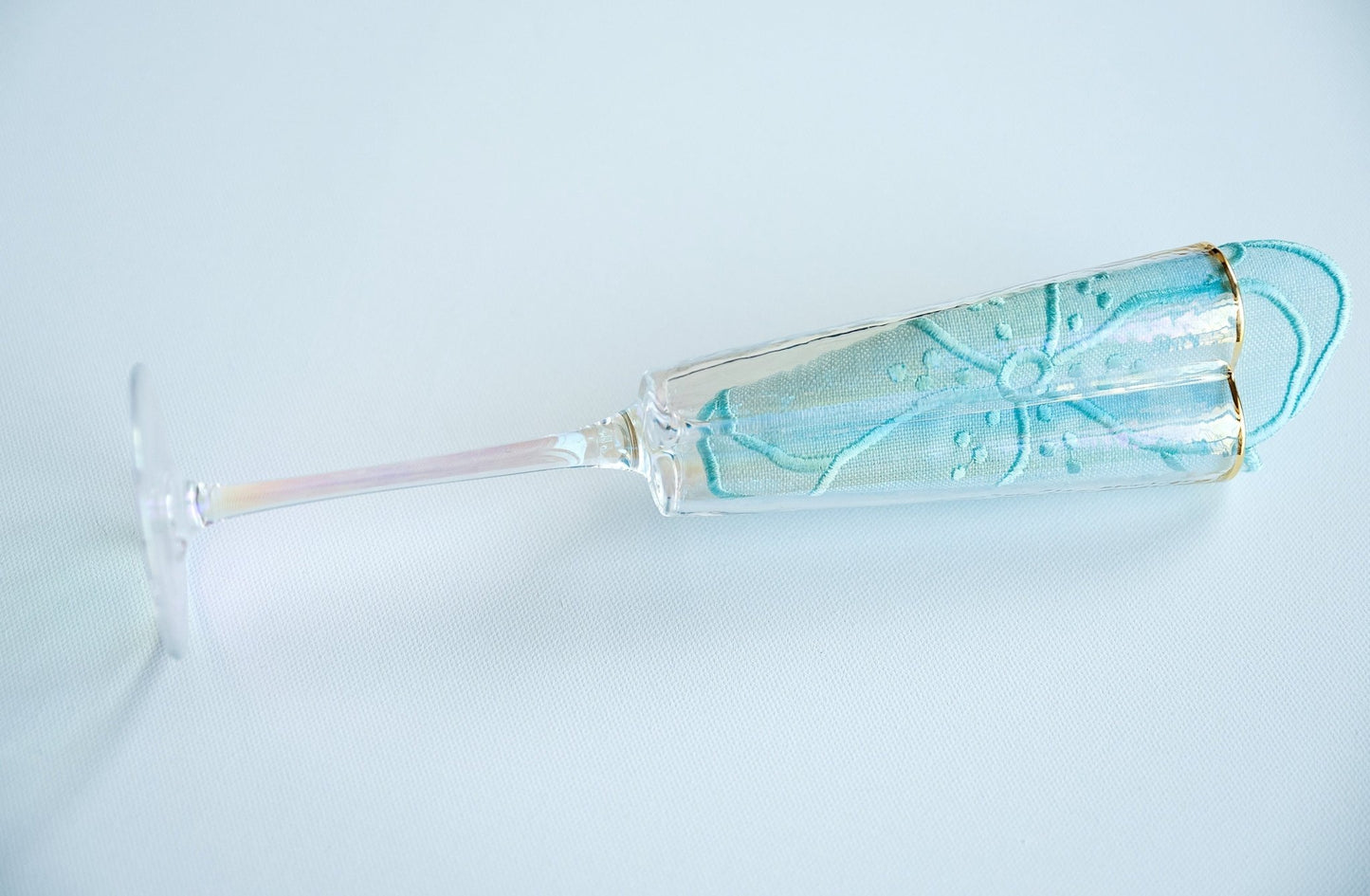 Blue Flower Embroidered Cocktail Napkins - Hemsin Atelier