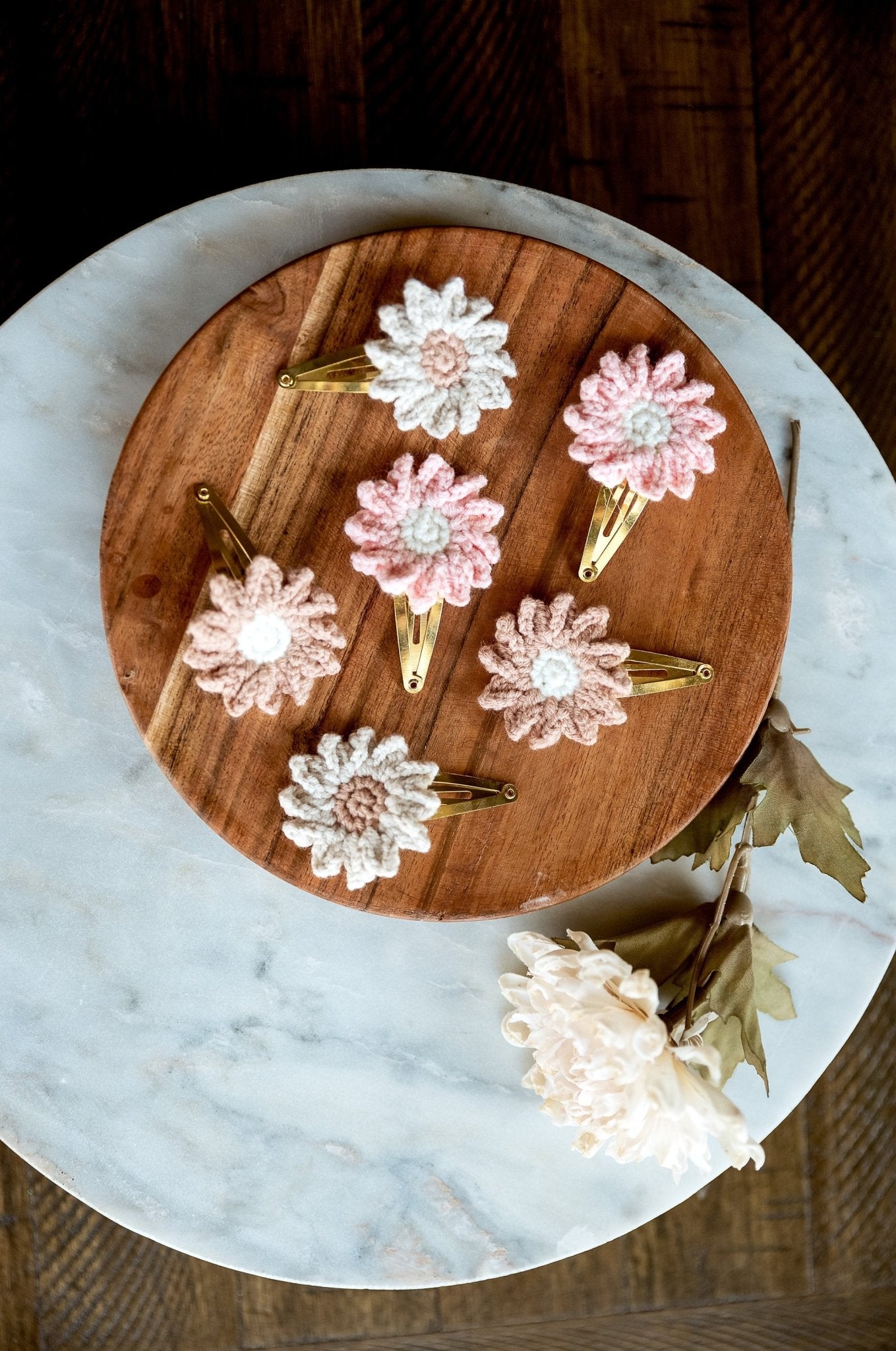 Boho Pastel Flower Hair Clips - Hemsin Atelier