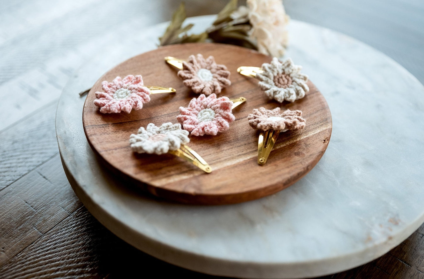 Boho Pastel Flower Hair Clips - Hemsin Atelier