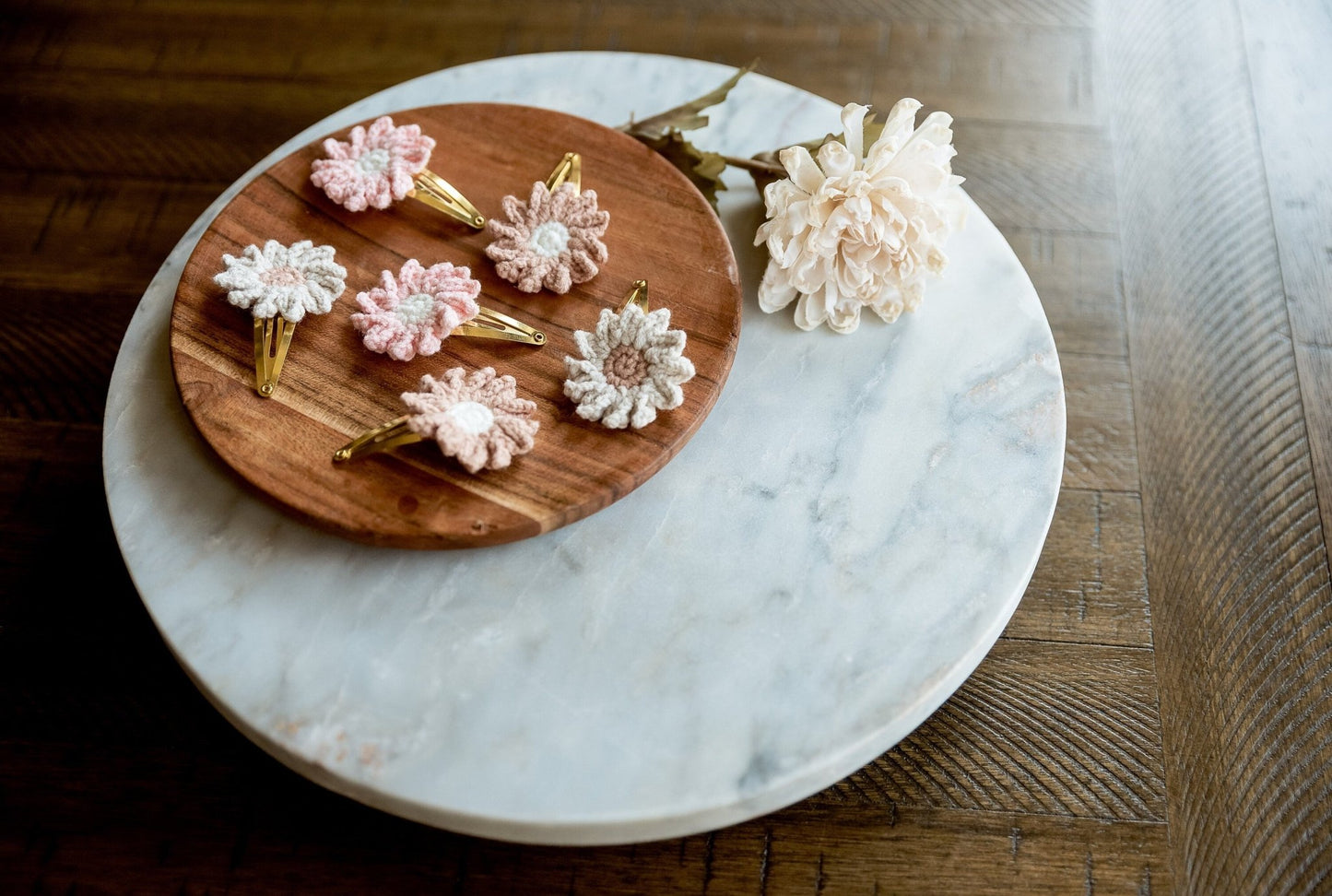 Boho Pastel Flower Hair Clips - Hemsin Atelier