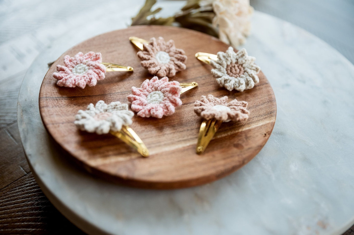 Boho Pastel Flower Hair Clips - Hemsin Atelier