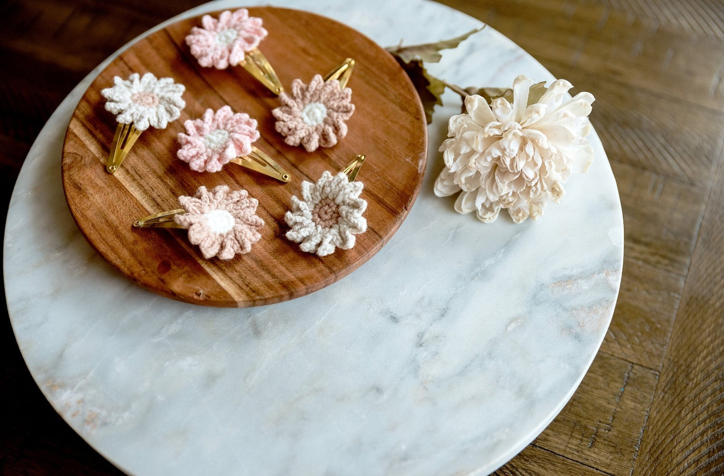 Boho Pastel Flower Hair Clips - Hemsin Atelier