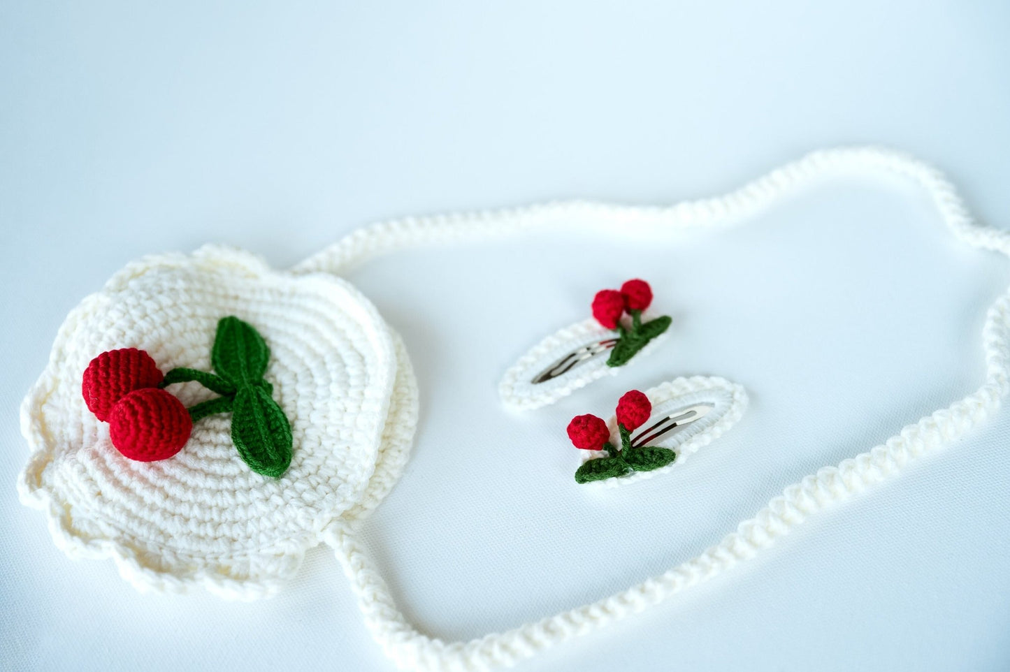 Cherry Bag & Hair Clip Set - Hemsin Atelier