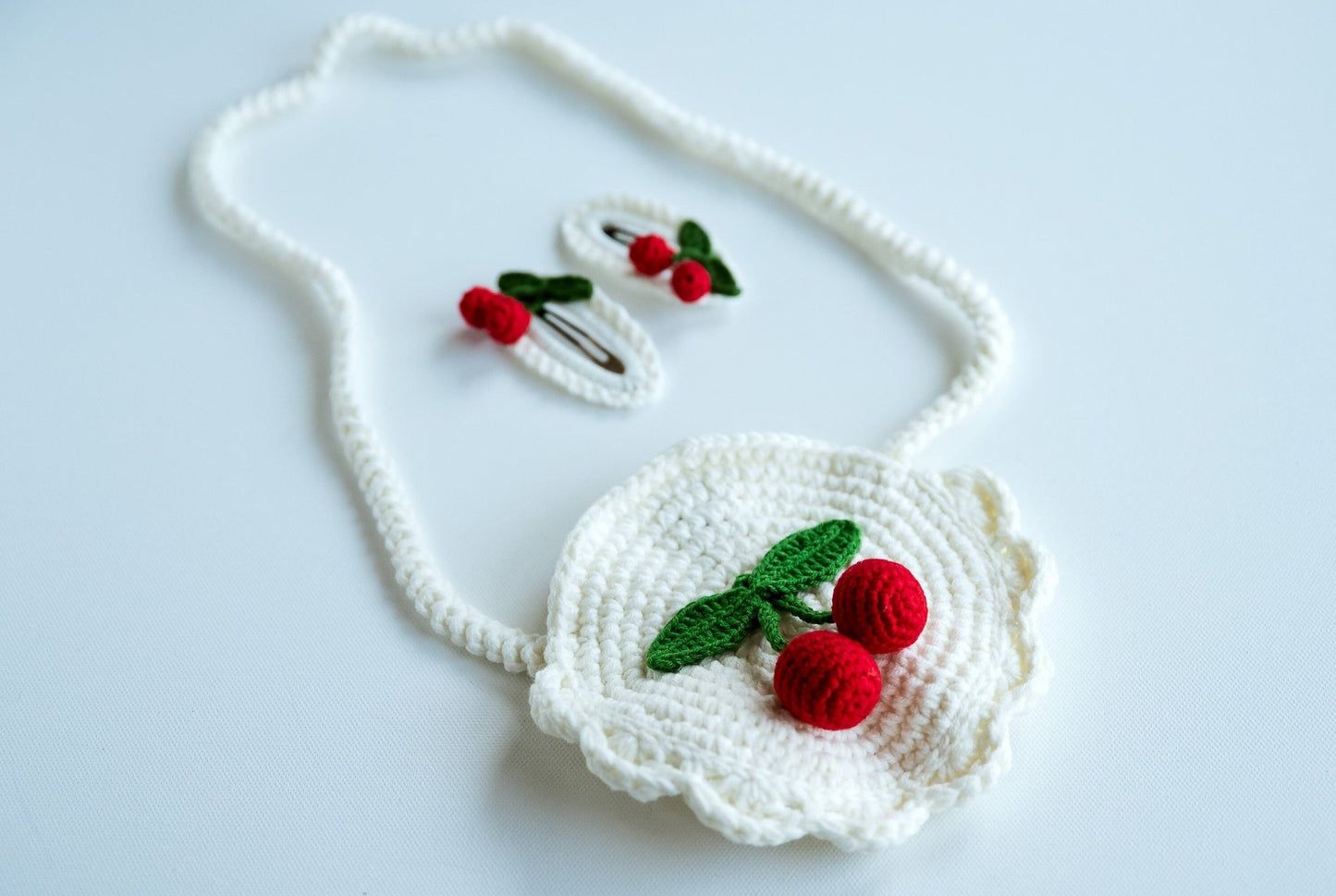 Cherry Bag & Hair Clip Set - Hemsin Atelier