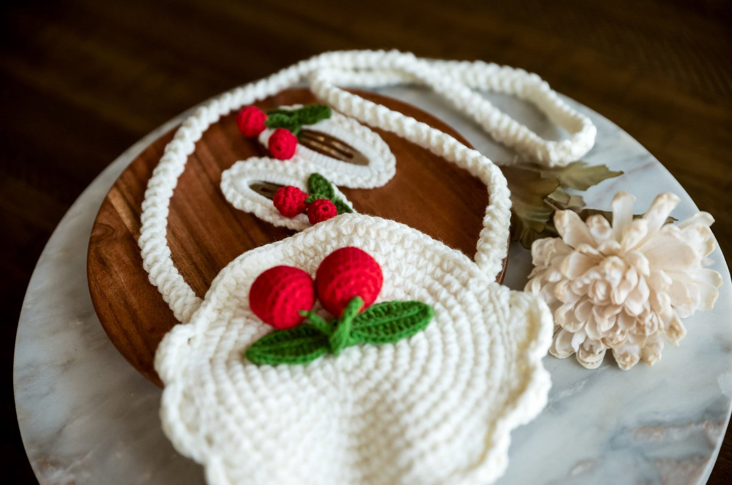 Cherry Bag & Hair Clip Set - Hemsin Atelier