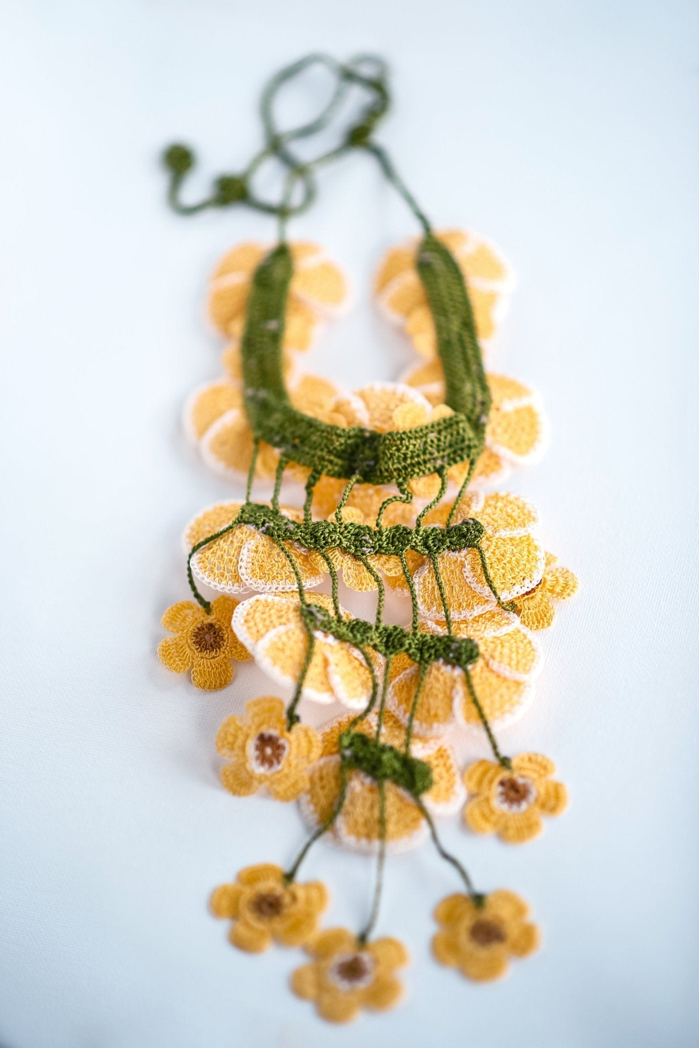 Floral Yellow Statement Necklace - Hemsin Atelier