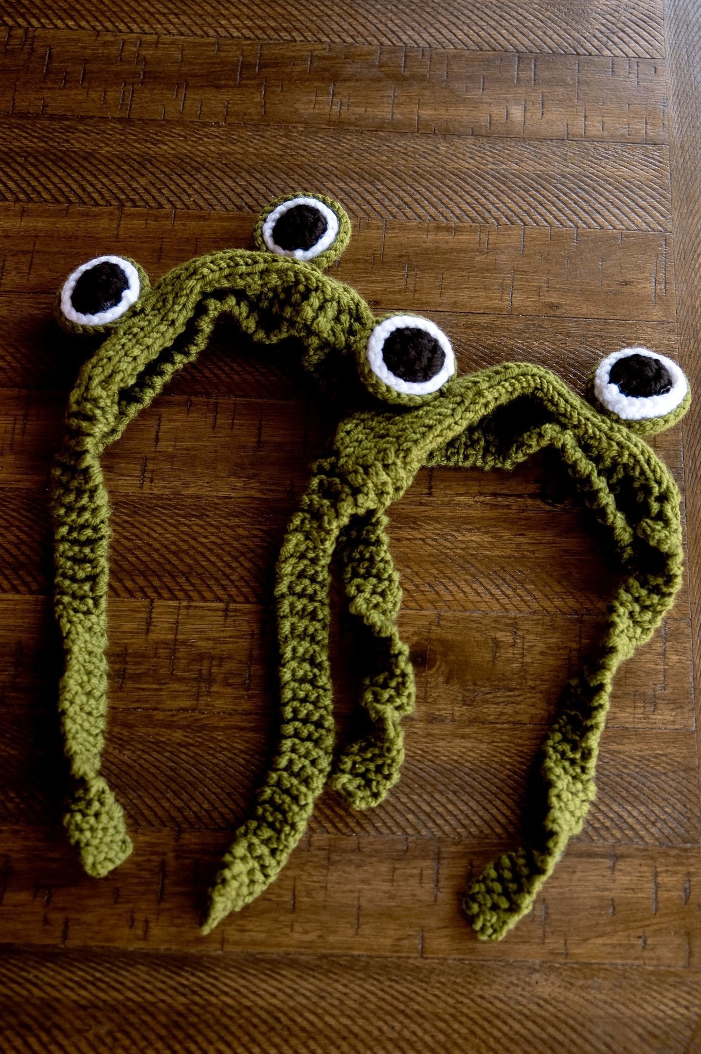 Frog Headband 3D Frog Eye Headband Green Frog Headband Kawai Animal Hairband Cute Crochet Frog Headwear Amigurumi Frog Costume Kawai Gift - Hemsin Atelier