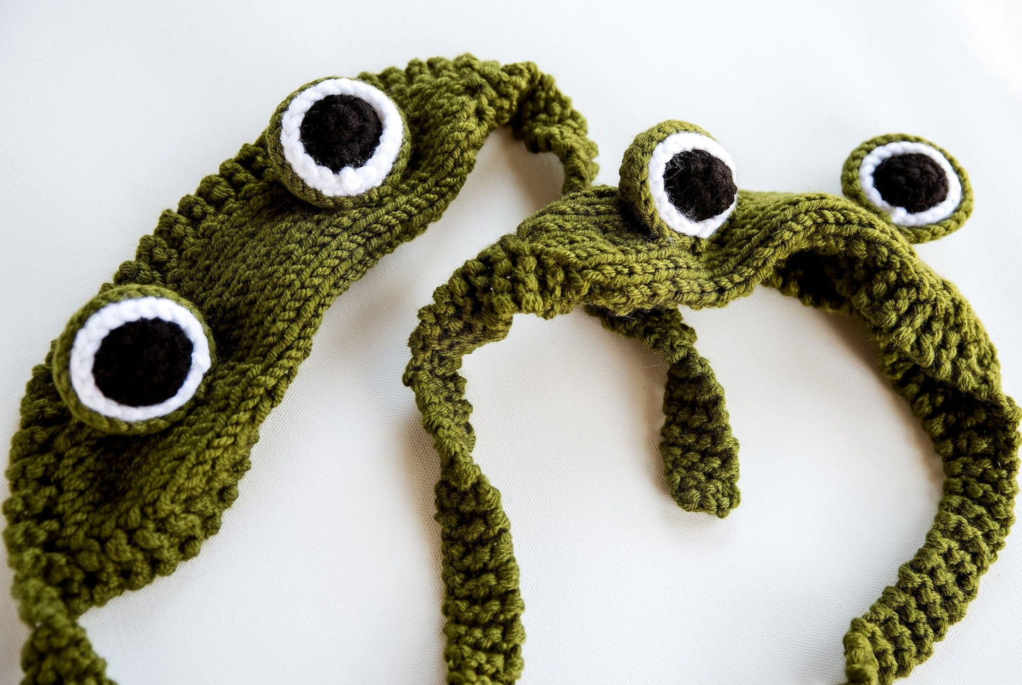 Frog Headband 3D Frog Eye Headband Green Frog Headband Kawai Animal Hairband Cute Crochet Frog Headwear Amigurumi Frog Costume Kawai Gift - Hemsin Atelier