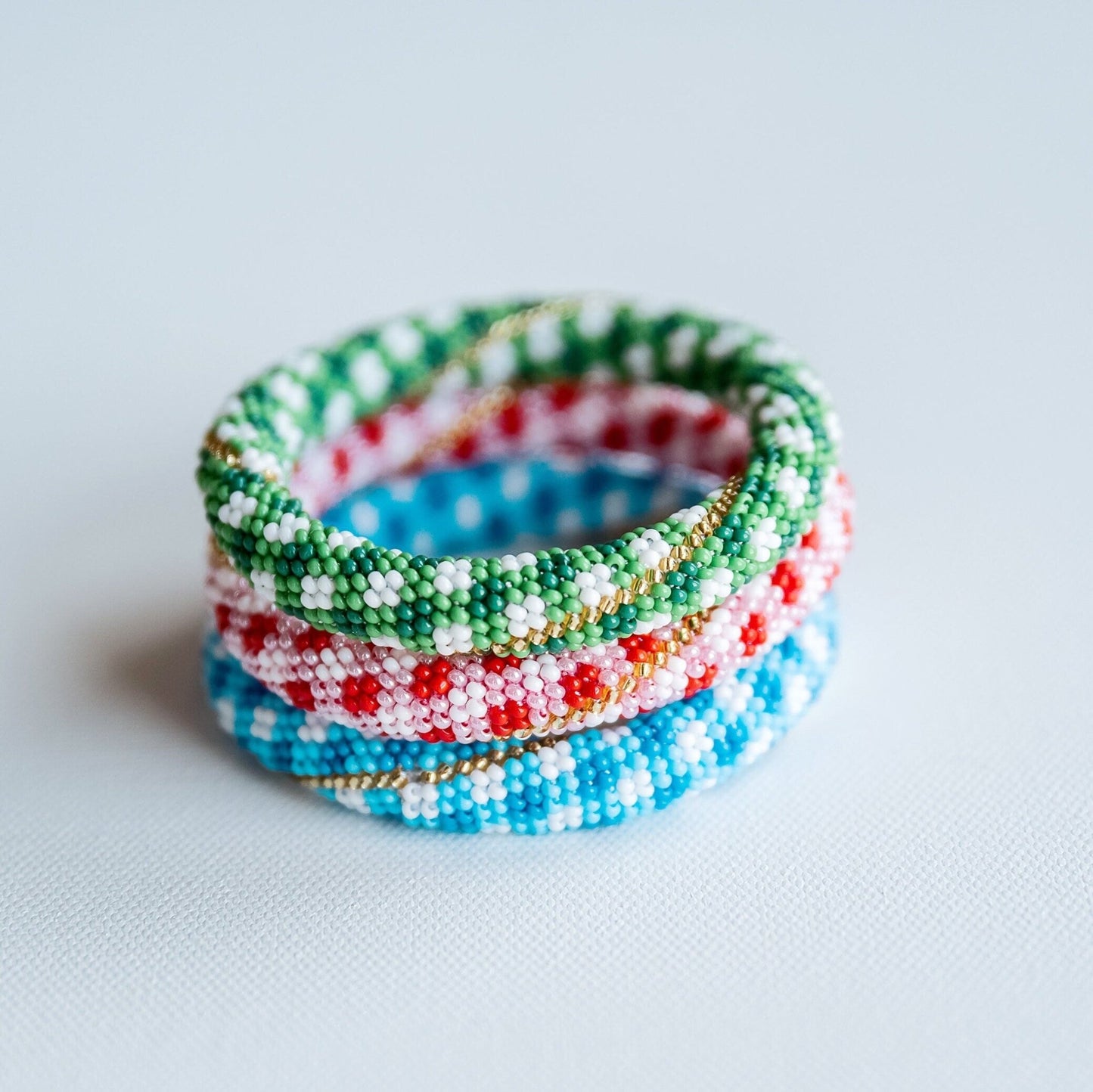 Gingham Beaded Bangles - Hemsin Atelier