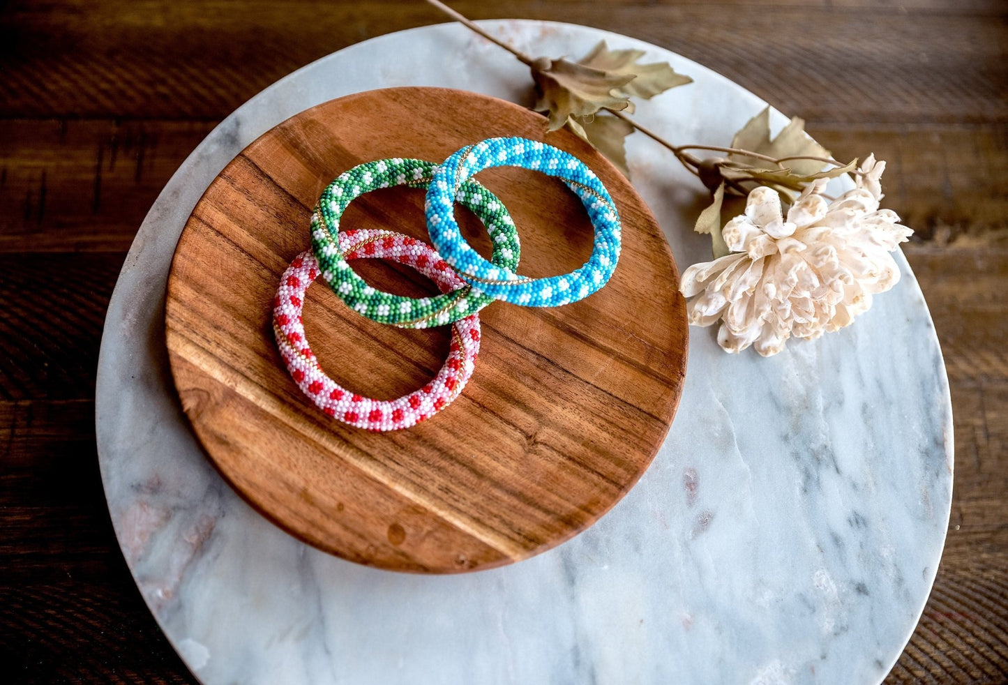 Gingham Beaded Bangles - Hemsin Atelier
