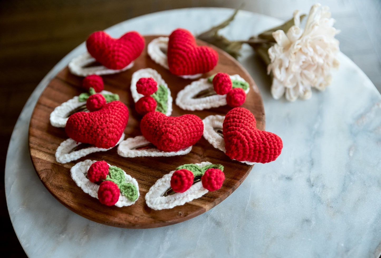Heart and Cherry Hair Clips - Hemsin Atelier