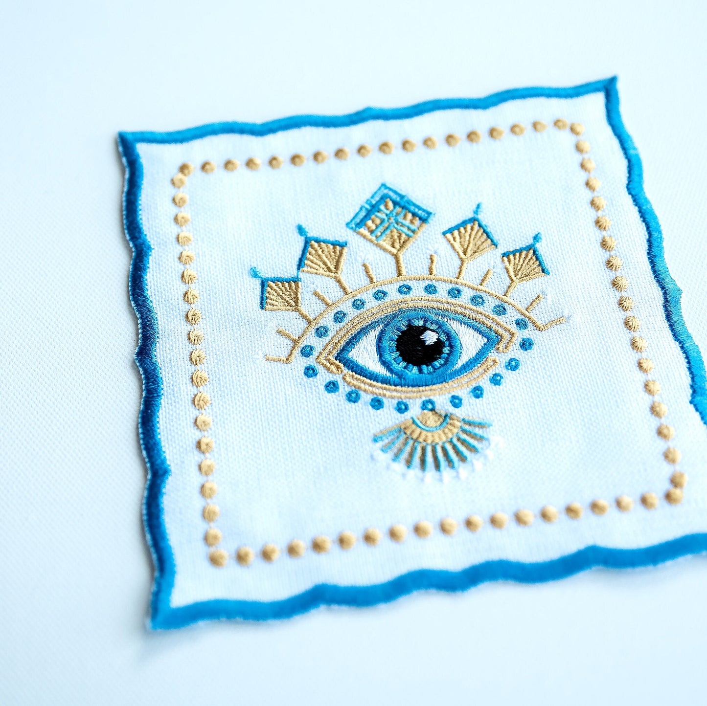 Eye Cocktail Napkin Eye Embroidered Linen Napkin Cloth Wedding Dinner Party Napkin Boho Table Top Decor Wedding Party Decor Boho Napkin