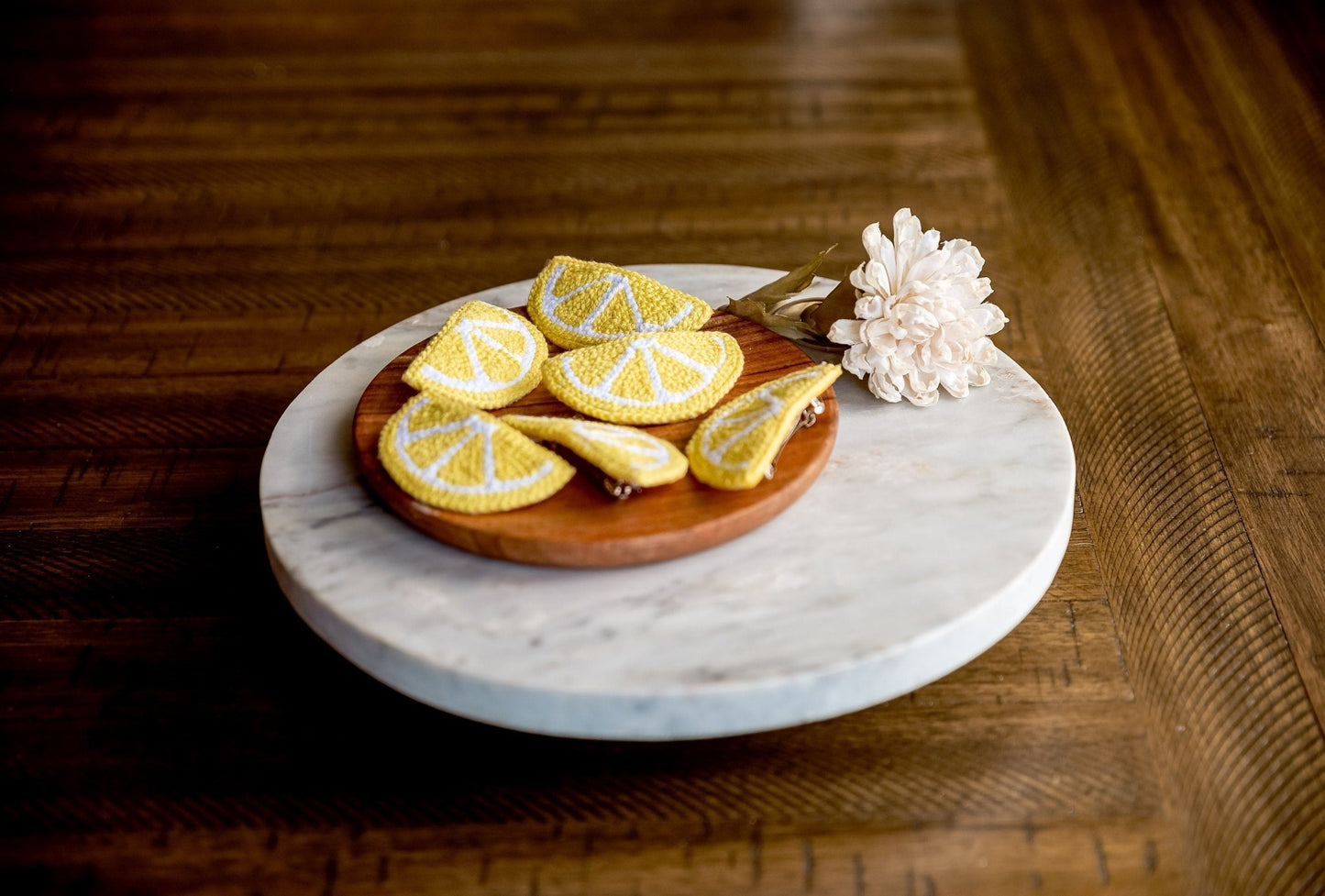 Lemon Hair Clip Lemon Slice Hair Clip Lemon Slice Hair Snap Kawai Hair Clip Fruit Hair Barrette Punch Needle Hair Clip Food Hair Accessories - Hemsin Atelier