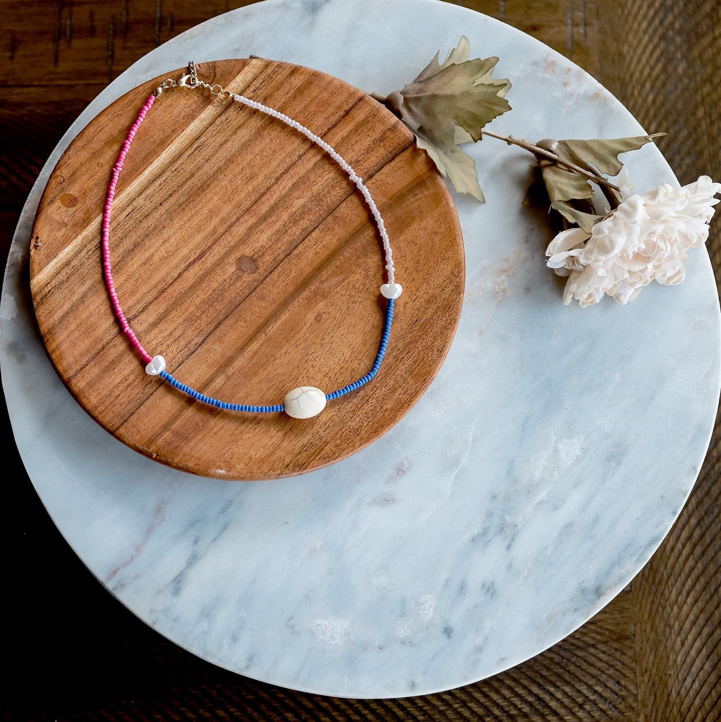 Minimal Beaded Necklace - Hemsin Atelier