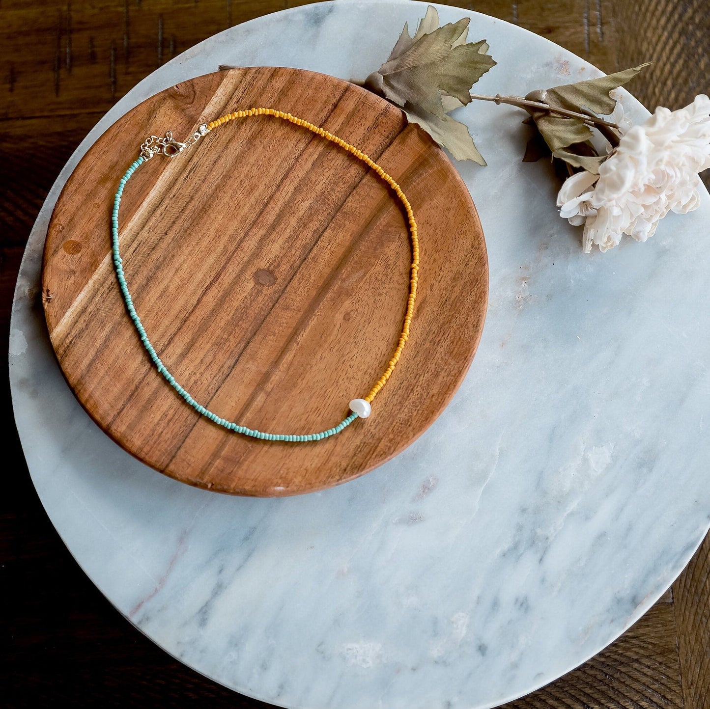 Minimal Beaded Necklace - Hemsin Atelier