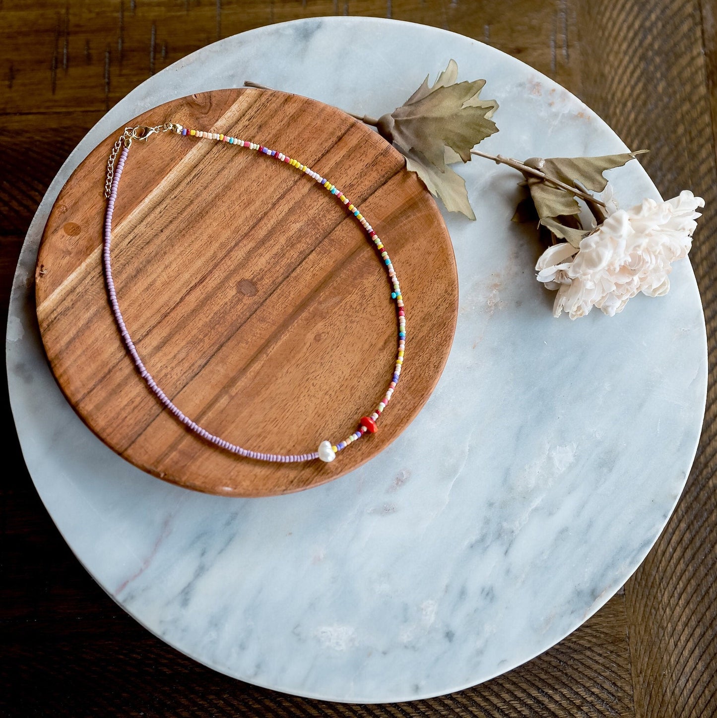 Minimal Beaded Necklace - Hemsin Atelier