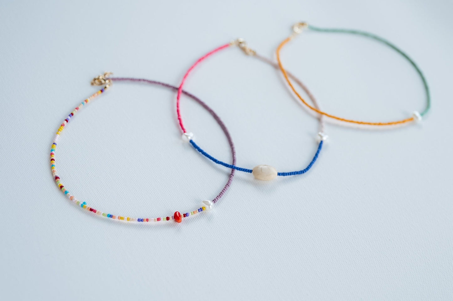 Minimal Beaded Necklace - Hemsin Atelier
