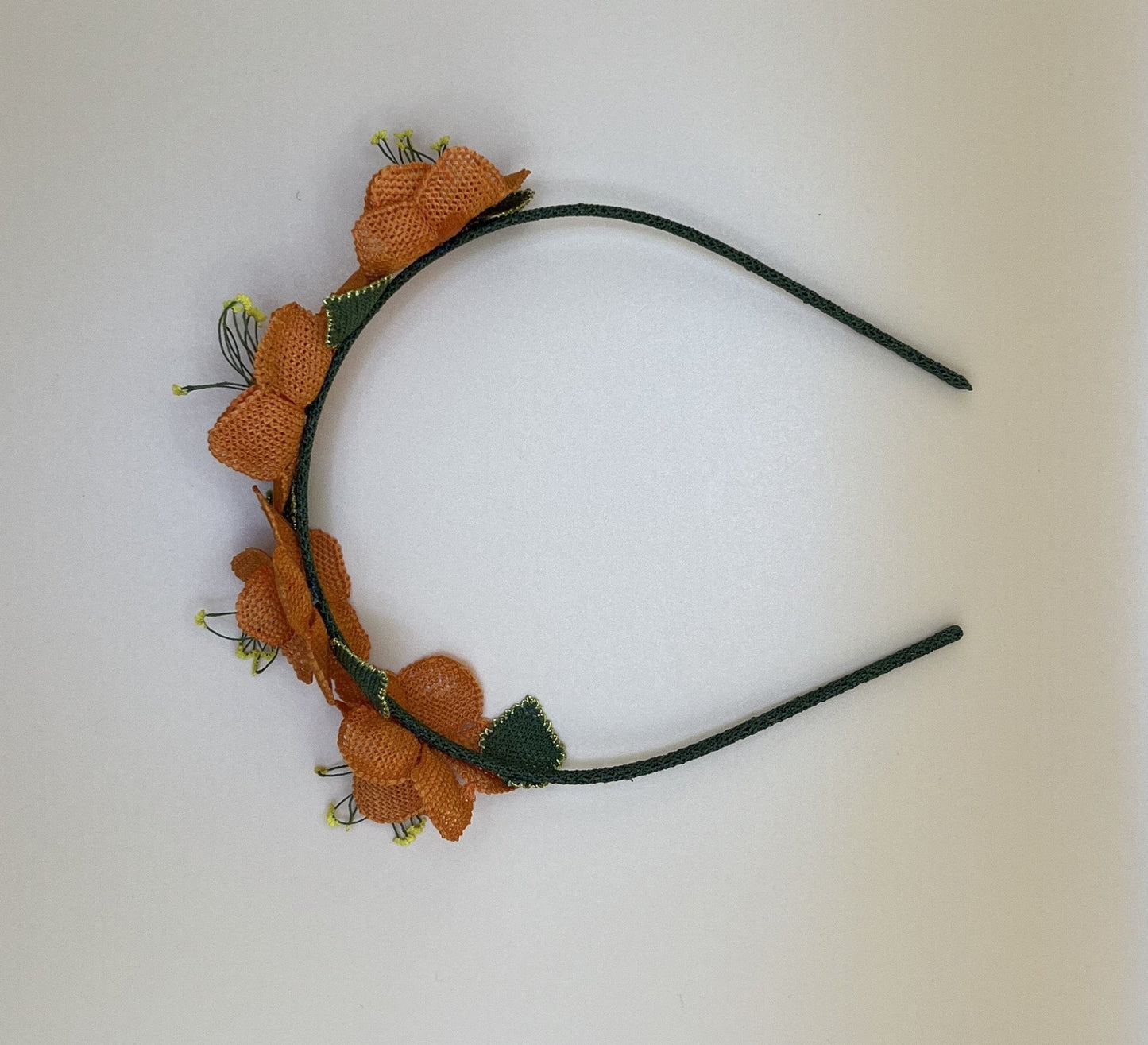 Orange Floral Lace Headband - Hemsin Atelier