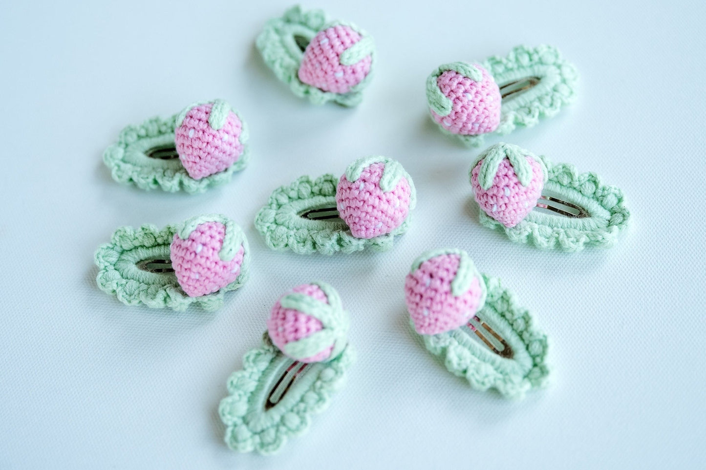 Pink Strawberry Hair Clips - Hemsin Atelier