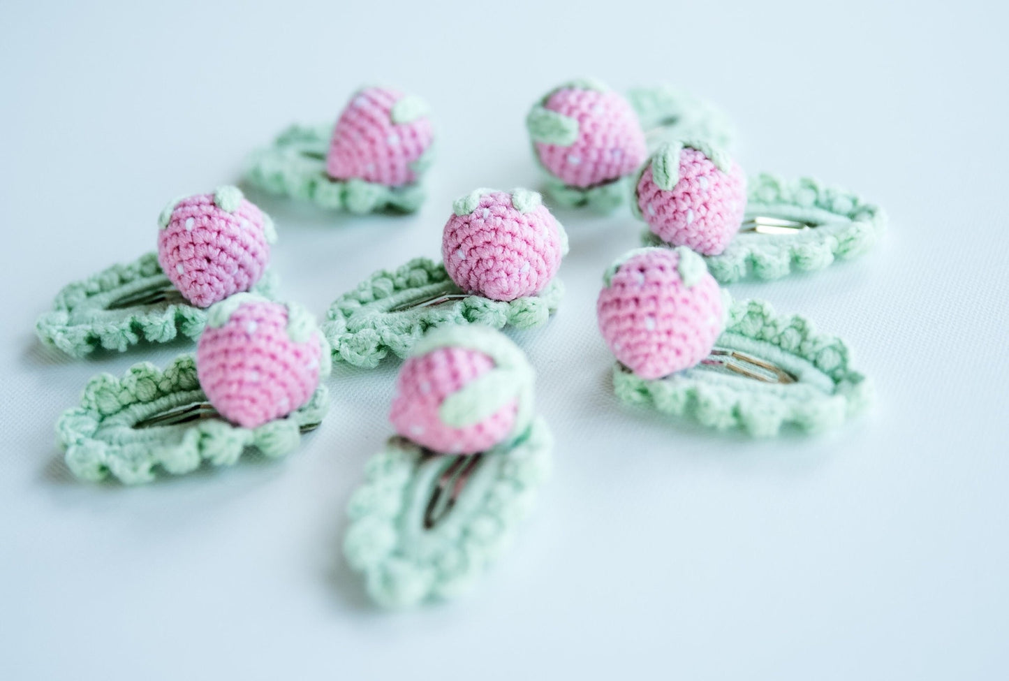 Pink Strawberry Hair Clips - Hemsin Atelier