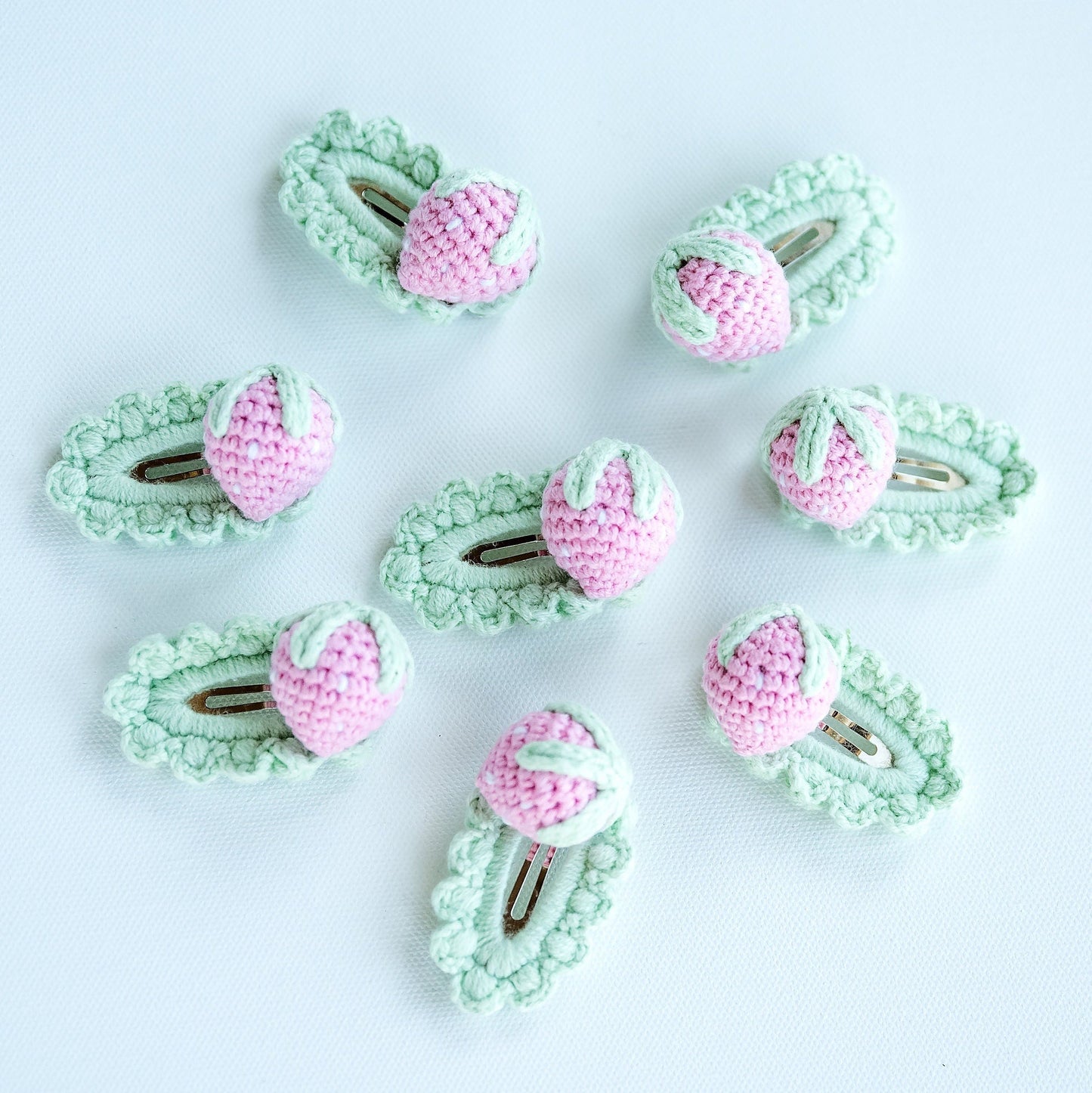 Pink Strawberry Hair Clips - Hemsin Atelier