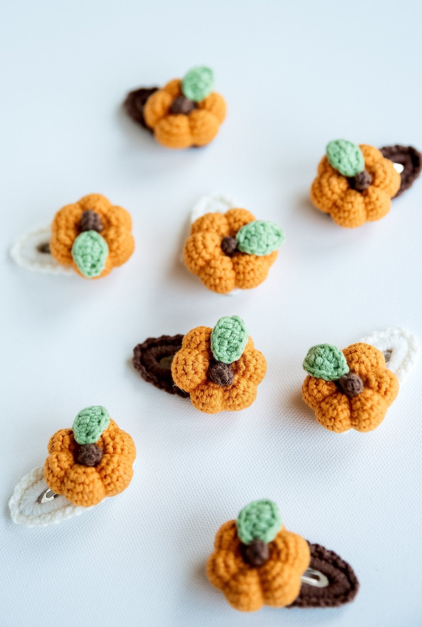 Pumpkin Hair Clip Kawai Halloween Hair Snap 3D Fall Hair Barrettes Cute Fall Crochet Hair Clip Amigurumi Hair Accessories Fall Toddler Gift - Hemsin Atelier